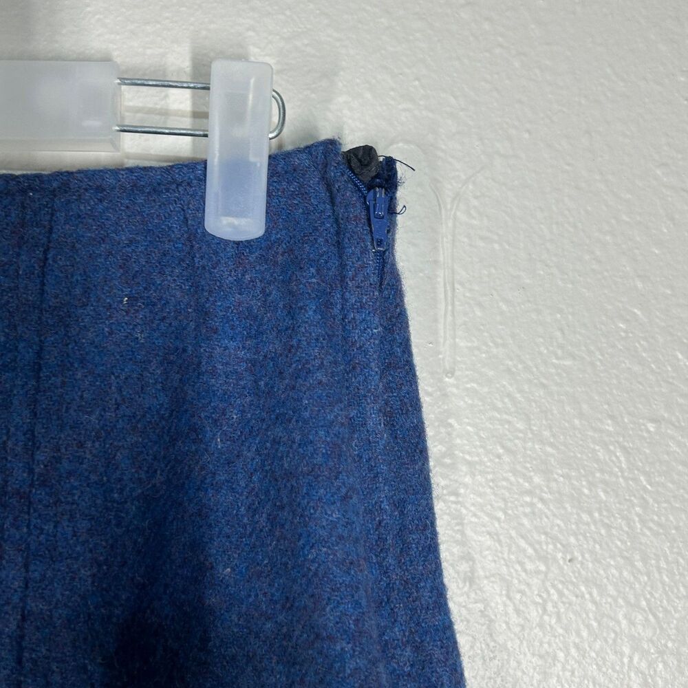 Orvis Skirt Womens 16 Shetland Wool Blue Straight Knee Length Lined Vintage - Picture 8 of 12